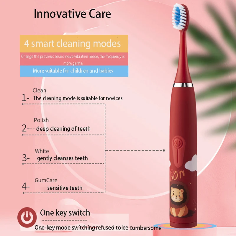 Kids Electric Toothbrush Children Boy Girl Cartoon Smart Sonic Teeth Whitening Toothbrush Soft Bristle cepillo electrico dientes