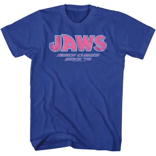 JAWS Beach Closed T Shirt Royal Blue