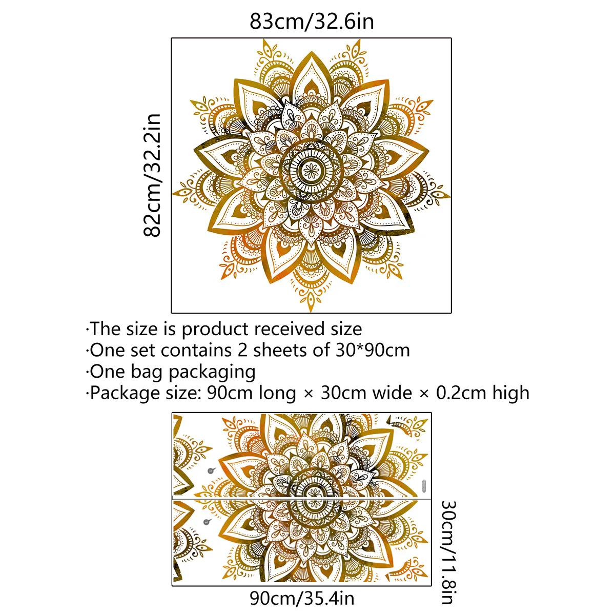 Gold Shaped Wall Sticker Removable Vinyl Decal For Home Decoration Living Room Bedroom Ramadan Decor