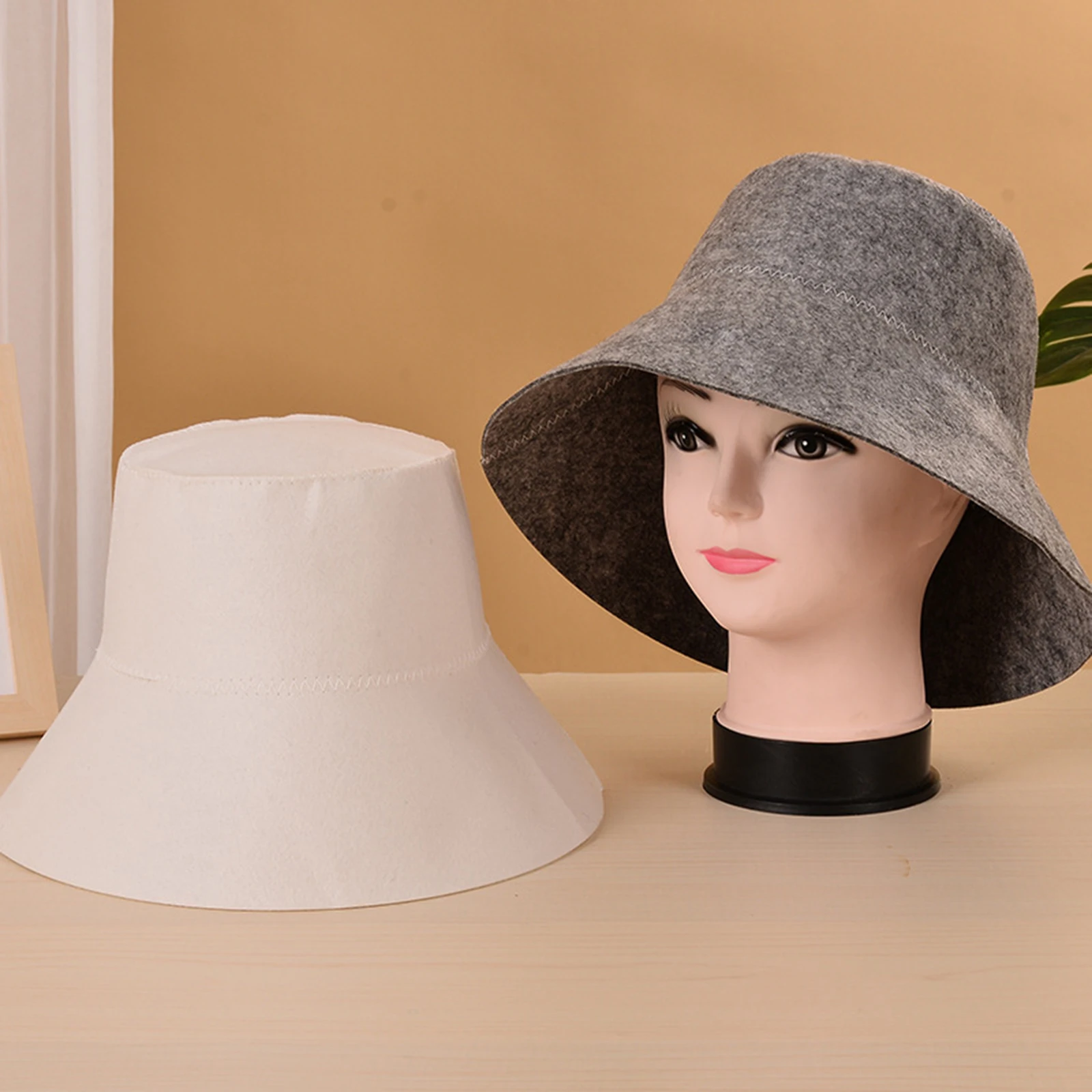 Sauna Felt Cap Bath Hat Sauna Hat Diameter 15.5cm Durable Good Water Absorption Hand Wash Recommended Portable for Men Women