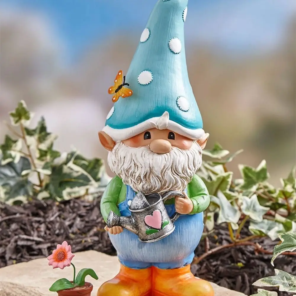 Cute Handmade Garden Gnome Figurine Resin Craft 3D Dwarf Miniatures Cartoon Elf Dwarf Ornaments Garden