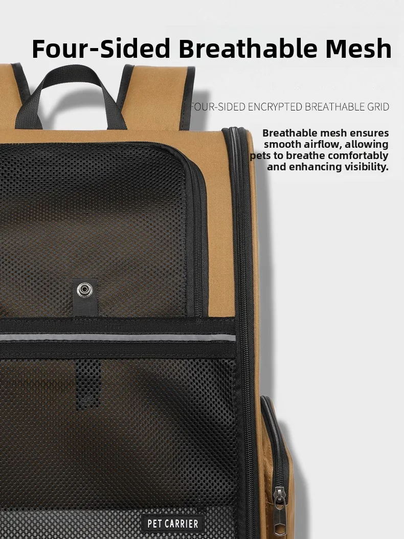 حقيبة أليف صيفية قابلة للتنفس من بابا، حقيبة كلب ممتدة، تهوية شبكية كاملة، حقيبة نزهة مزدوجة الكتف، مستلزمات الحيوانات الأليفة المحمولة... #2