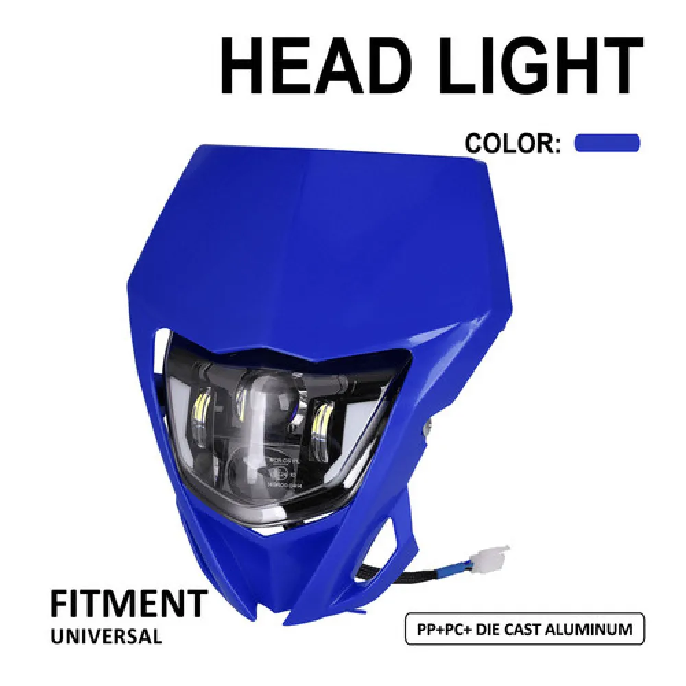 

Universal Headlight Head Light Red Blue Motorcycle Headlamp For KTM HONDA YAMAHA SUZUKI KAWASAKI Dirt Pit Bike Off Road