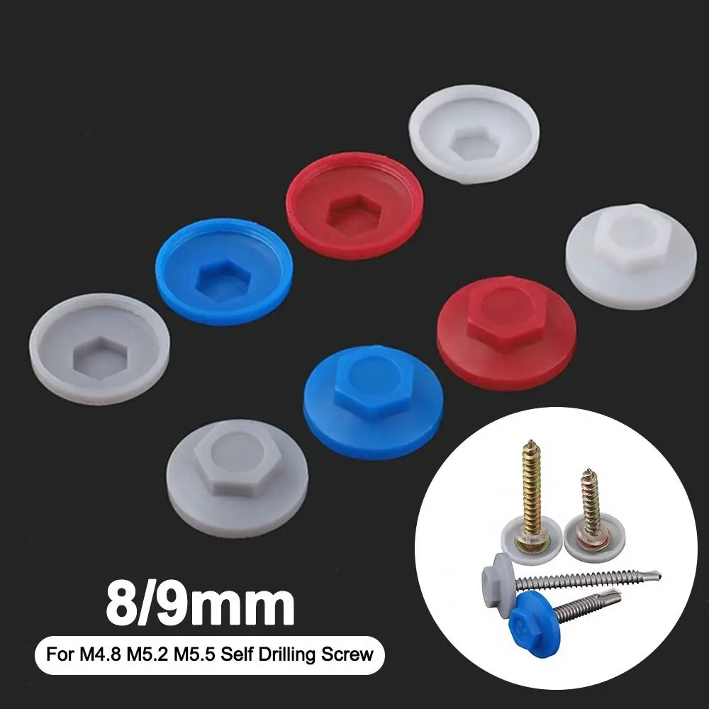 Waterproof Hexagonal Screw Cap Plastic Snap On Screw Cover 8mm/9mm Dust Proof Drill Tail Screw Cover