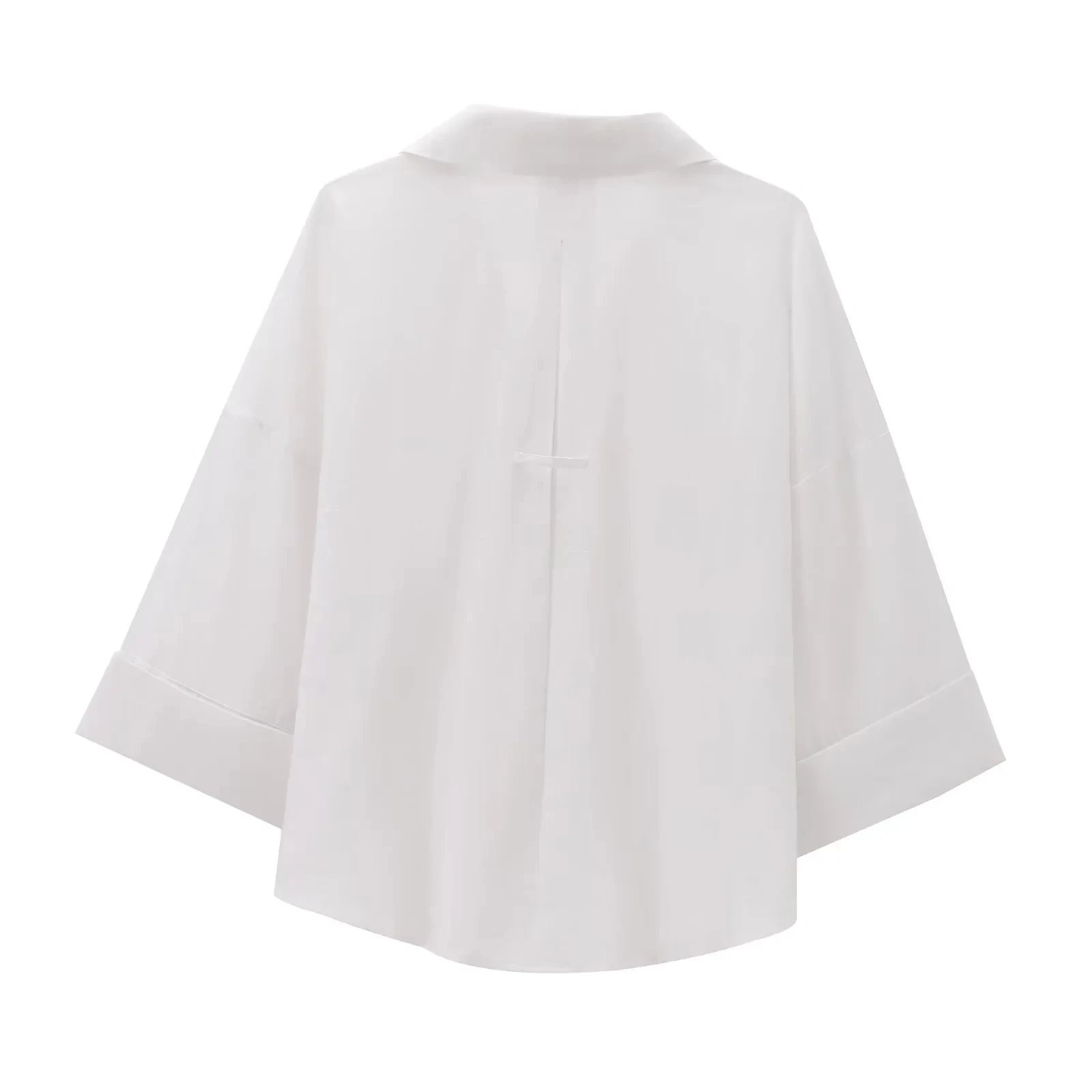 

JNLEAOG Женский широкий све Linen Blend irt White Street Sle Полиэфирное волокно Длинный свек стандартной длины с откидным воротником