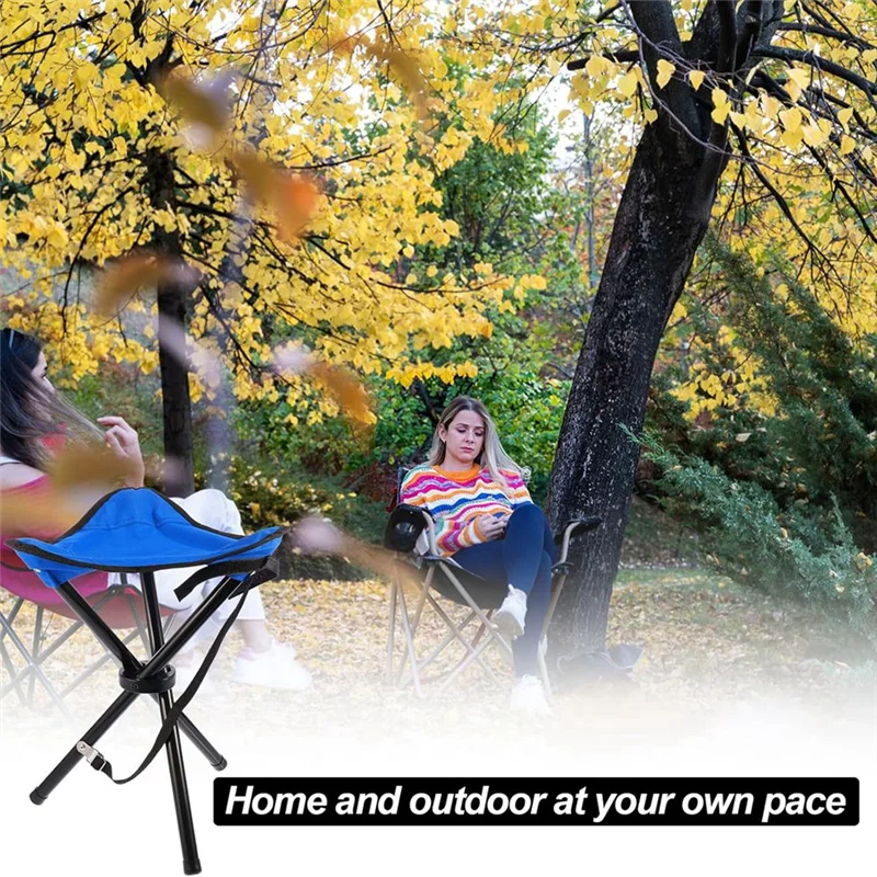 ABRB-banco de acampamento dobrável portátil, assento de tripé, cadeira de acampamento dobrável, cadeira média de viagem ao ar livre para piquenique jardim gramado