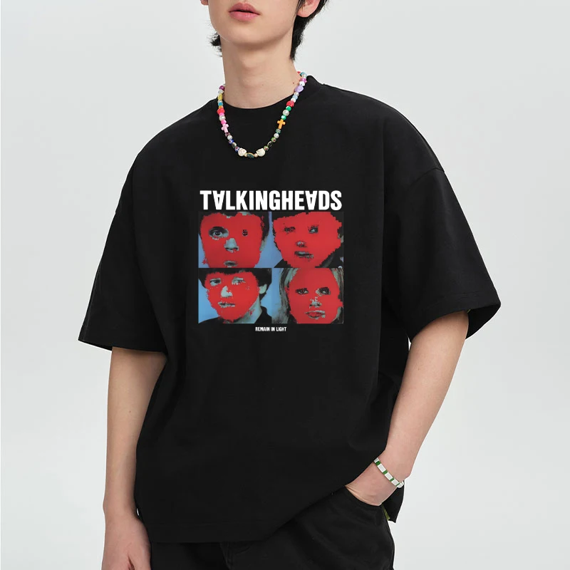 

Rock Talking Heads Remain In Light Band printed short sleeve T-shirts Men Women Hip Hop Leisure Cotton Harajuku Unisex Tops