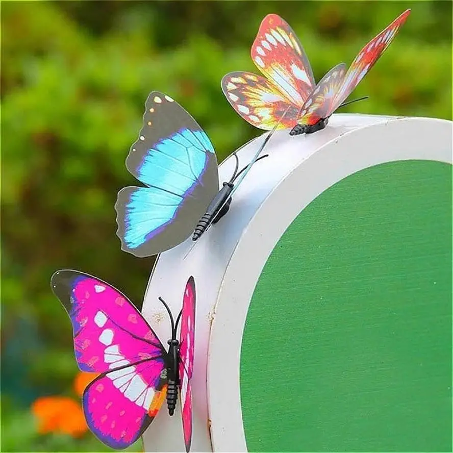 1 Pcs 10CM Luminous Butterfly PVC Simulation Butterfly Magnetic Home Decoration Children's Room Living Room