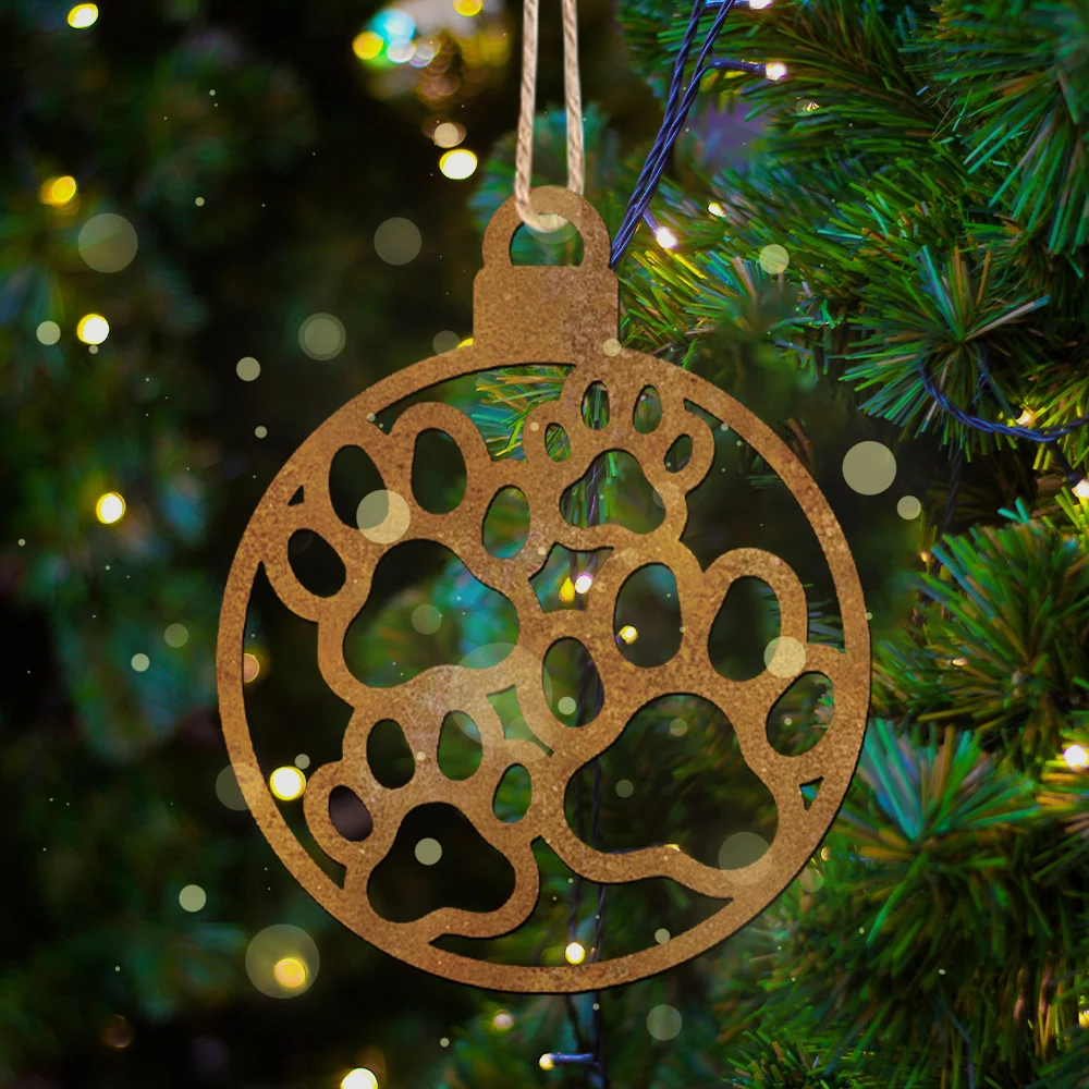 

1pc of Wrought Iron Metal Ornament Featuring a Minimalist Silhouette of an Animal Paw Print, Durable for Both Indoor