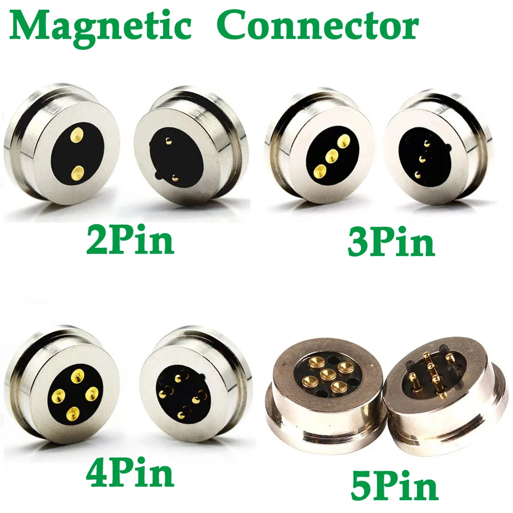 2/3/4/5P waterproof high current magnet suction spring pogo pin connector male female probe DC power charging magnetic connector