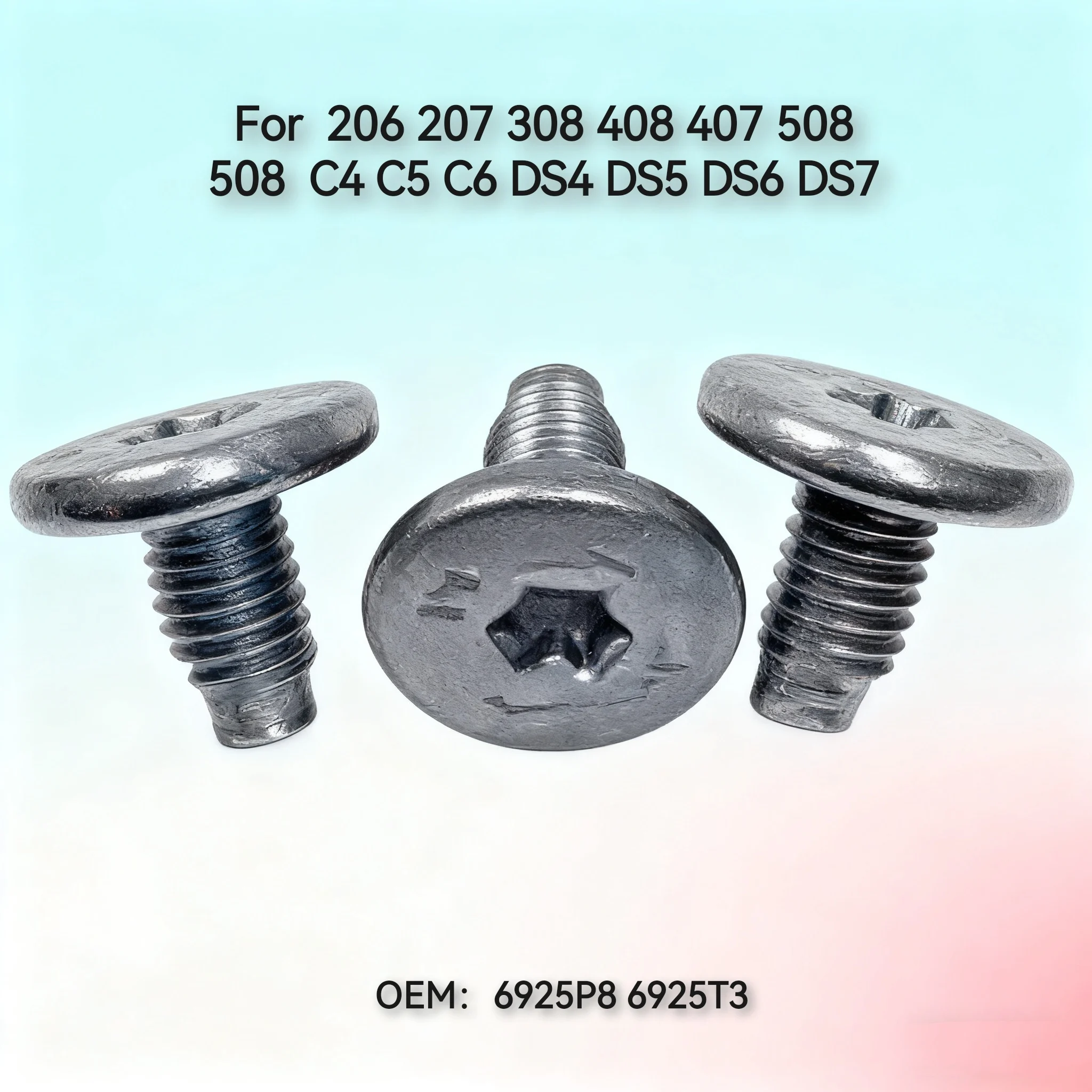 6925P8 6925T3 para Peugeot 206 207 308 408 407 508 508 citroen C4 C5 C6 DS4 DS5 DS6 DS7 bloque de bloqueo de tornillo 2 vendido
