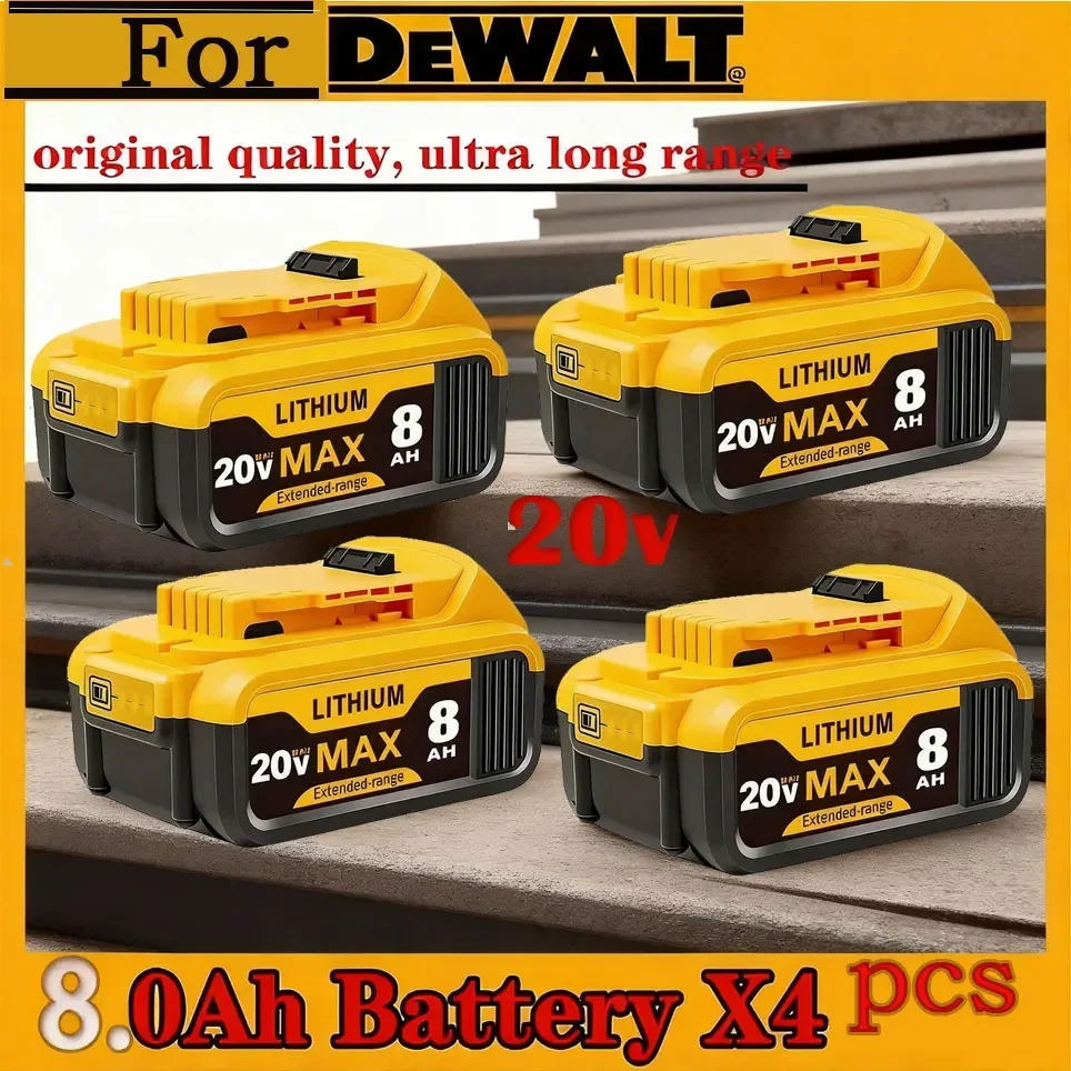 Pour DEWALT 8.0AH DCB609 18V 20V batterie Lithium-ion pour Dewalt DCB204 DCB205 DCB206 DCB609 DCB184 DCB200