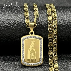 Brazilian Our Lady Of Aparecida Prayer Pendant Necklace for Women And Men Stainless Steel Gold/Silver Color Male Chain Jewelry