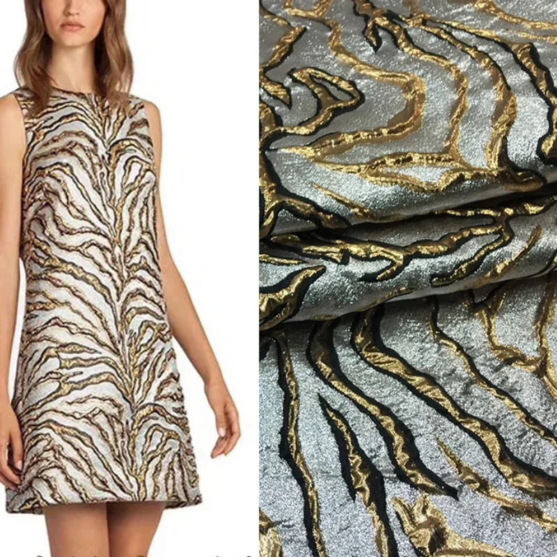 Yarn-dyed Jacquard Fabric Irregular Striped Three-dimensional Spring and Summer Dress Performance Clothing Fabrics by the Meter