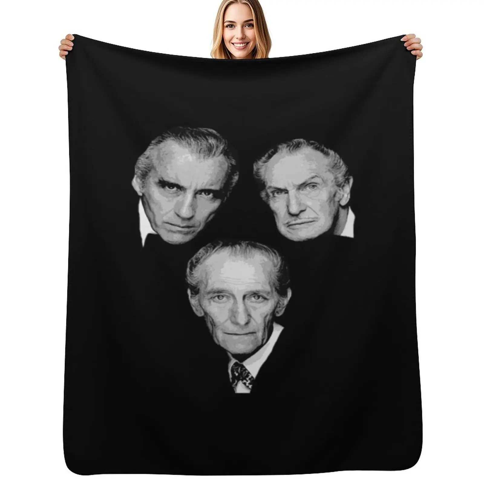 Christopher Lee Vincent Price Et Peter T-ShirtChristopher Lee Vincent Price et Peter T-Shirt_by sojpap_ Throw Blanket