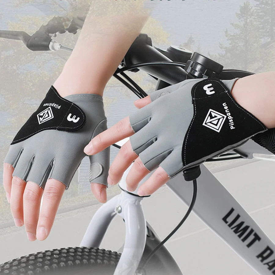 Atmungsaktive Halbfinger-Fahrradhandschuhe - Rutschfest und Stoßdämpfend für Mountainbiking, Rennradfahren und Fitnesstraining