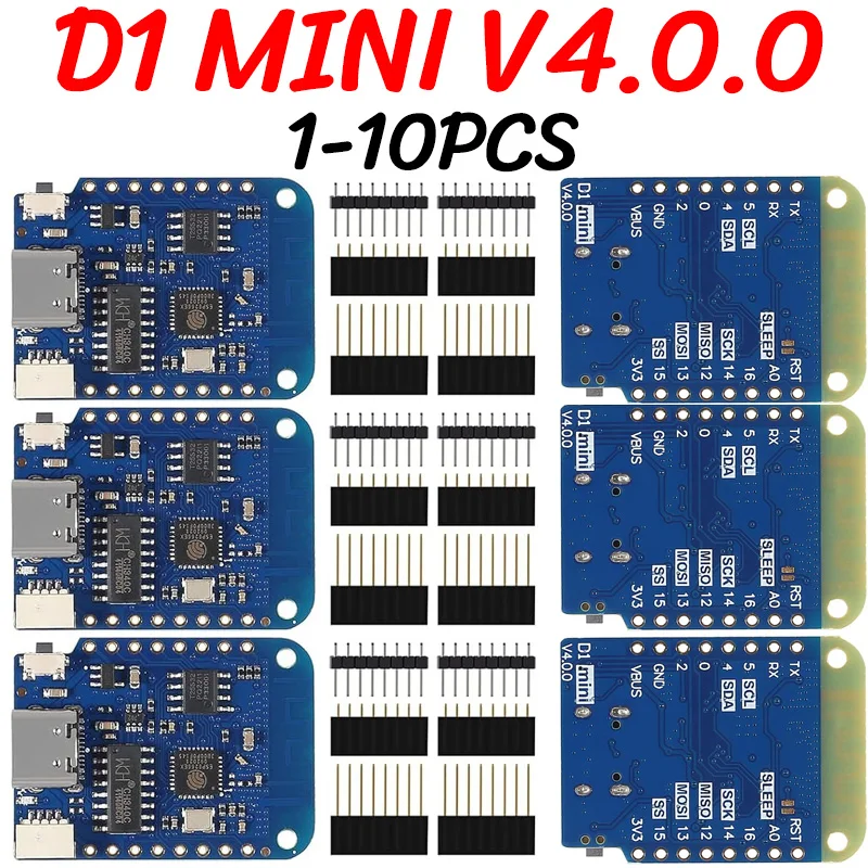 WEMOS D1 Mini V4.0.0 TYPE-C USB WIFI Internet of Things Board based ESP8266 4MB MicroPython Nodemcu Arduino Compatible