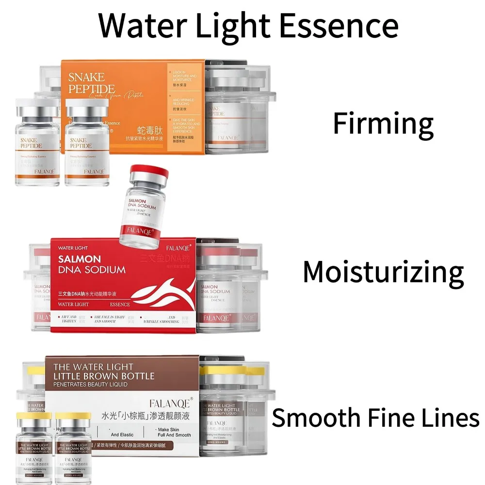 Moisturizing Peptide Essence Skin Care Hydrating Serum Snake Venom Salmon Water Light Shrinks Pores Rejuvenate Fade Fine Lines