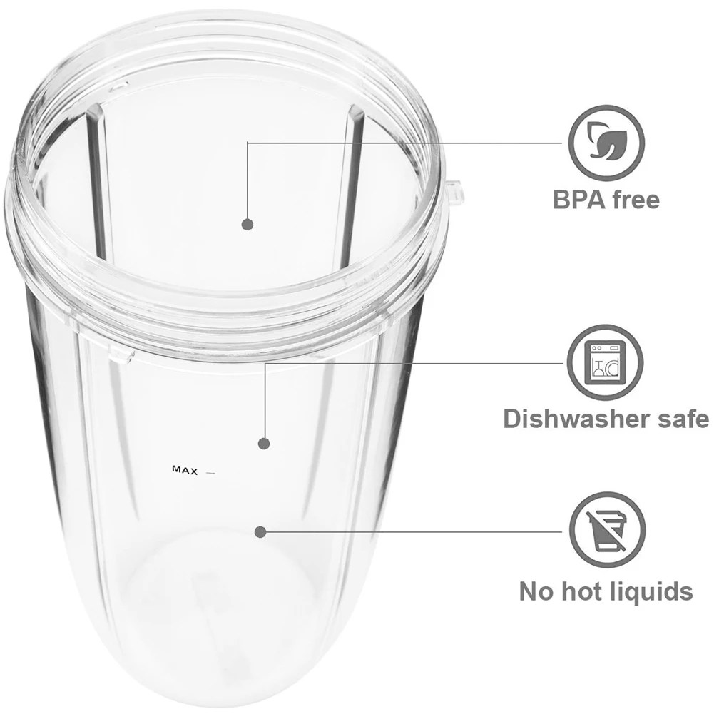 A09G-24Oz Becher für Nutribullet Zubehör 600W 900W Mixer Entsafter Mixer Ersatzteile (2er-Pack)