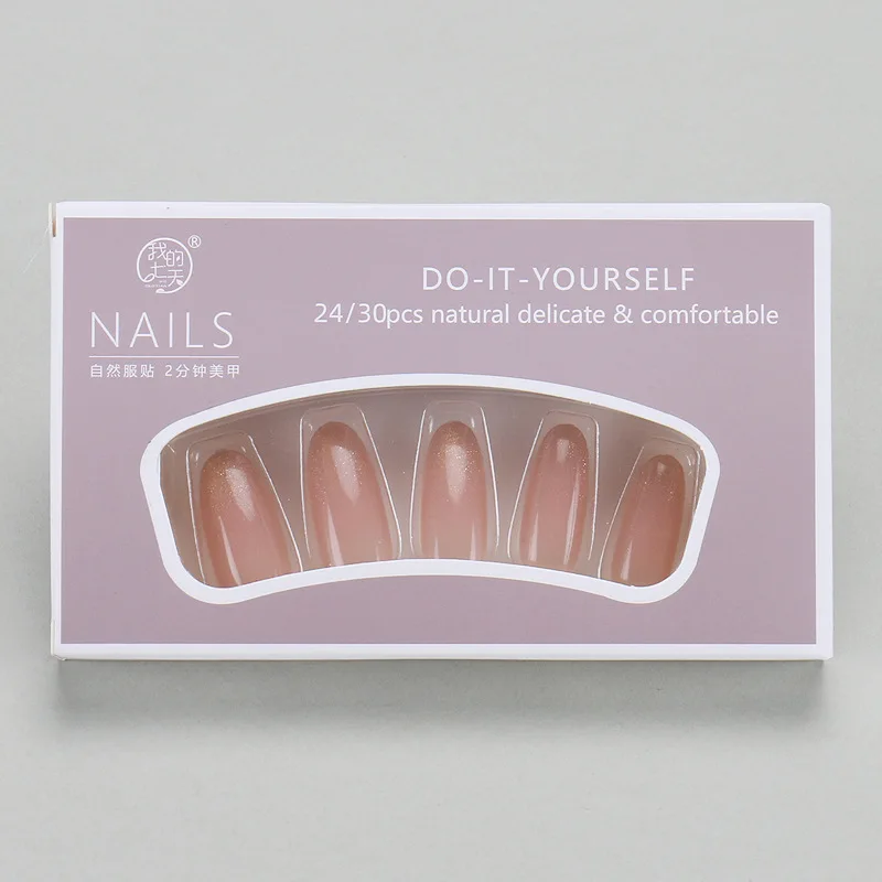 24 pçs ouro em pó explosão flash imprensa no prego estilo francês unhas falsas artificiais sem costura removível unhas falsas