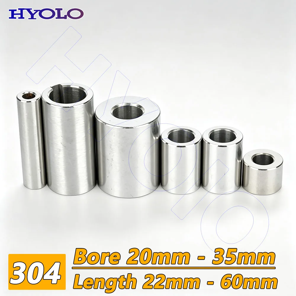 304 Stainless Steel Threadless Isolation Bushing Spacer, M20-M35 Hollow Pillar for PCB Circuit Board, 22-60mm Lengths