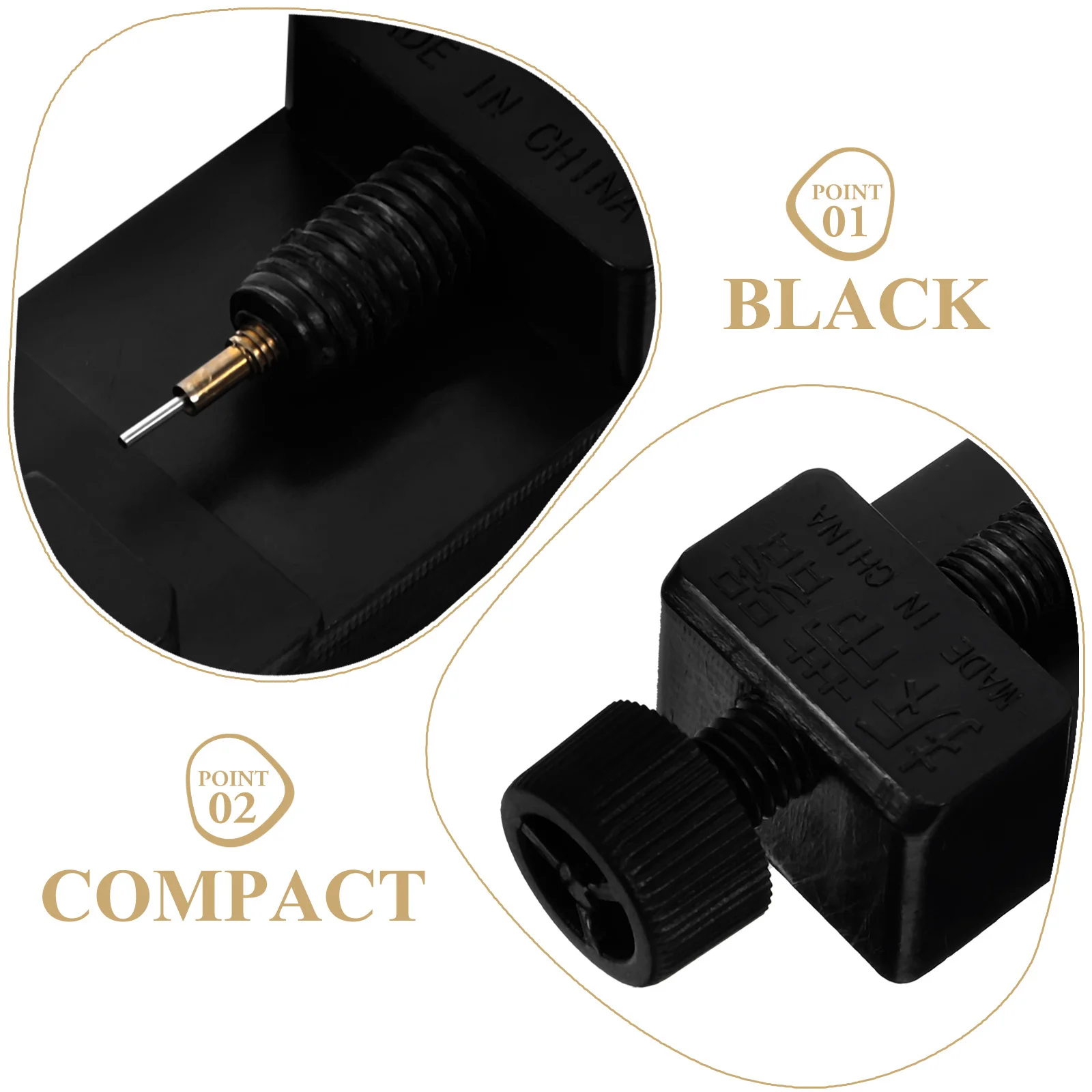 1Pcs Watch Strap Tool Professional Watch Band Tool Solid Build Adjustable Height for Exact Pin Alignment Repair Kit Black