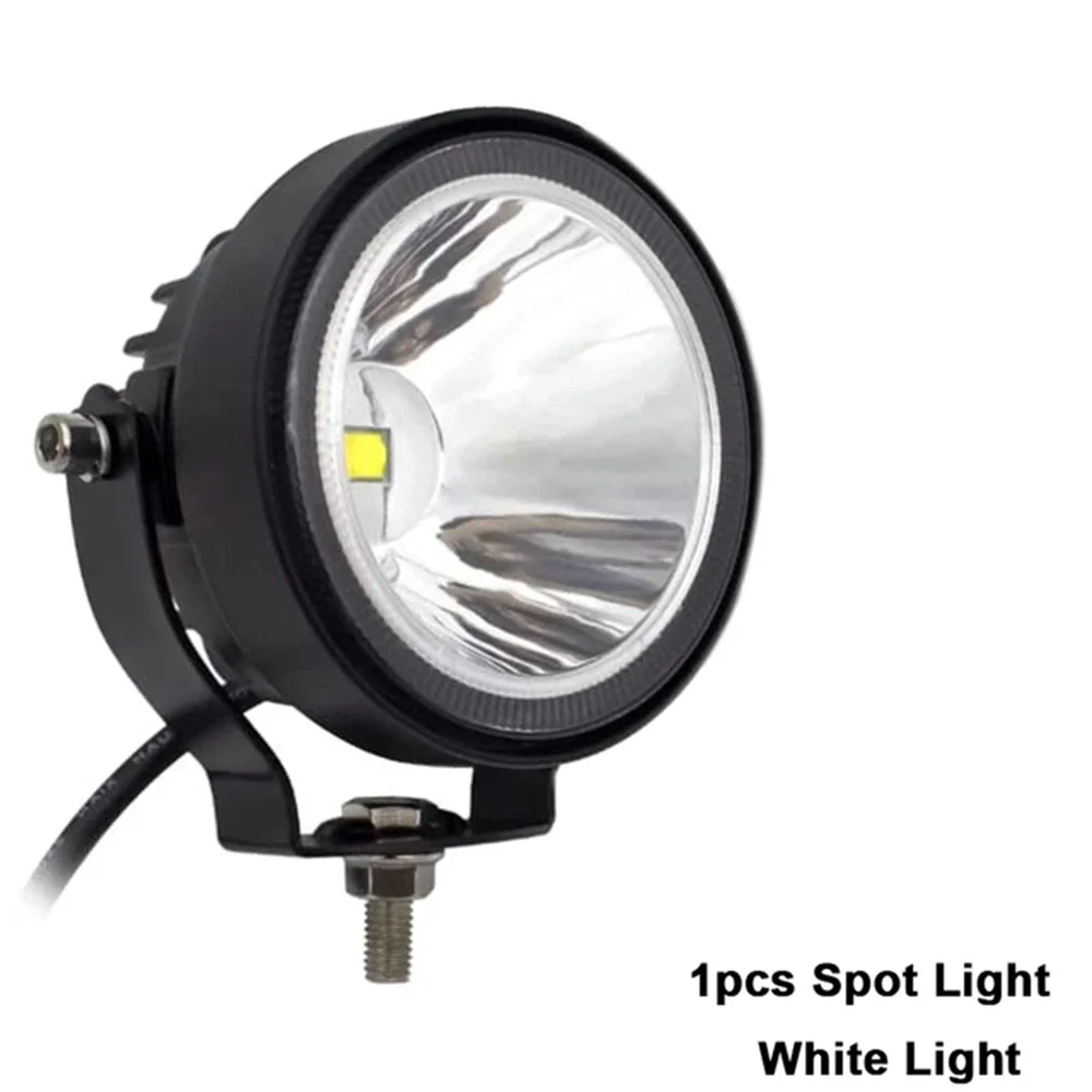 Car Truck Modification Fog Light Reverse Light Motorcycle Headlight 4-Inch Circular High Brightness Small Sun Spotlight 12-48V