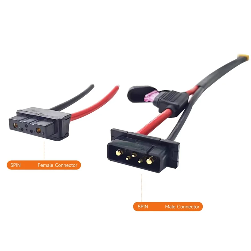 ABFN-موصل تفريغ البطارية 5Pin ذكر وأنثى Ebike قوة البطارية قاعدة استبدال جزء فقط ل Hailong 1-2/G80 دائم