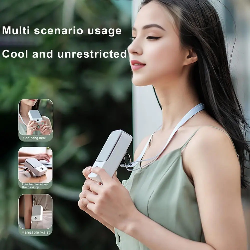 Neck Fan With 3 Speed Settings Digital Display Low Noise Rechargeable Air Conditioner Portable Cooling Fan With Waist Clip Clamp