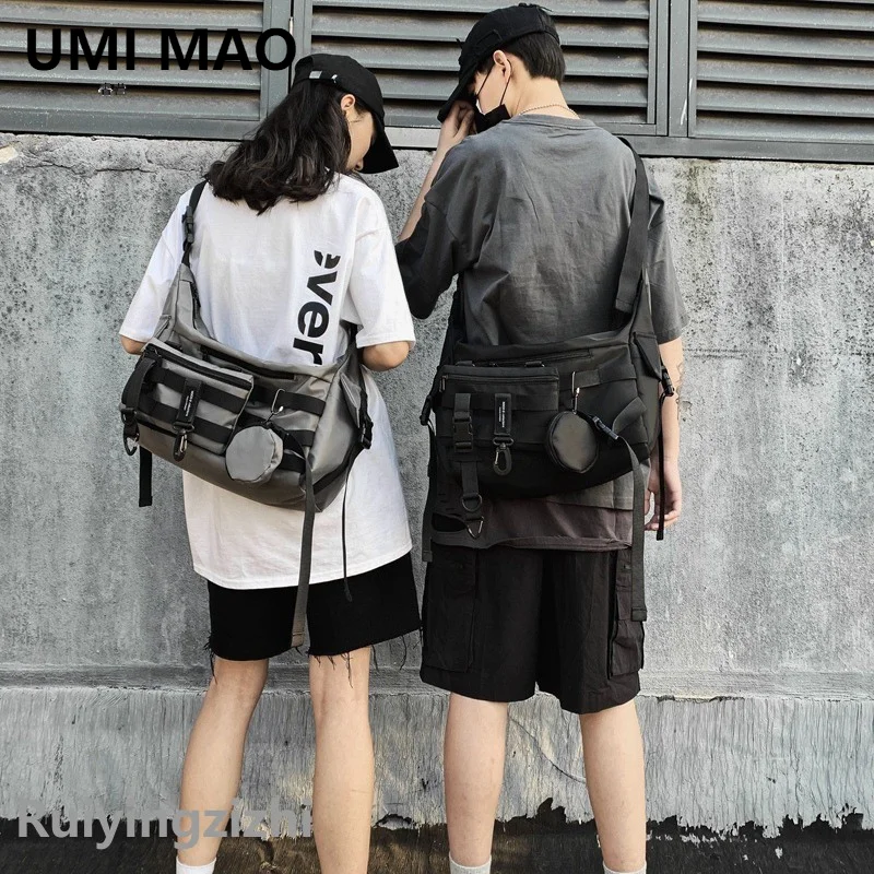 

UMI MAO Japanese Instagram One Shoulder Crossbody Bag Men's Harajuku Function Bag Fashion Student Dark Workwear Bag Women