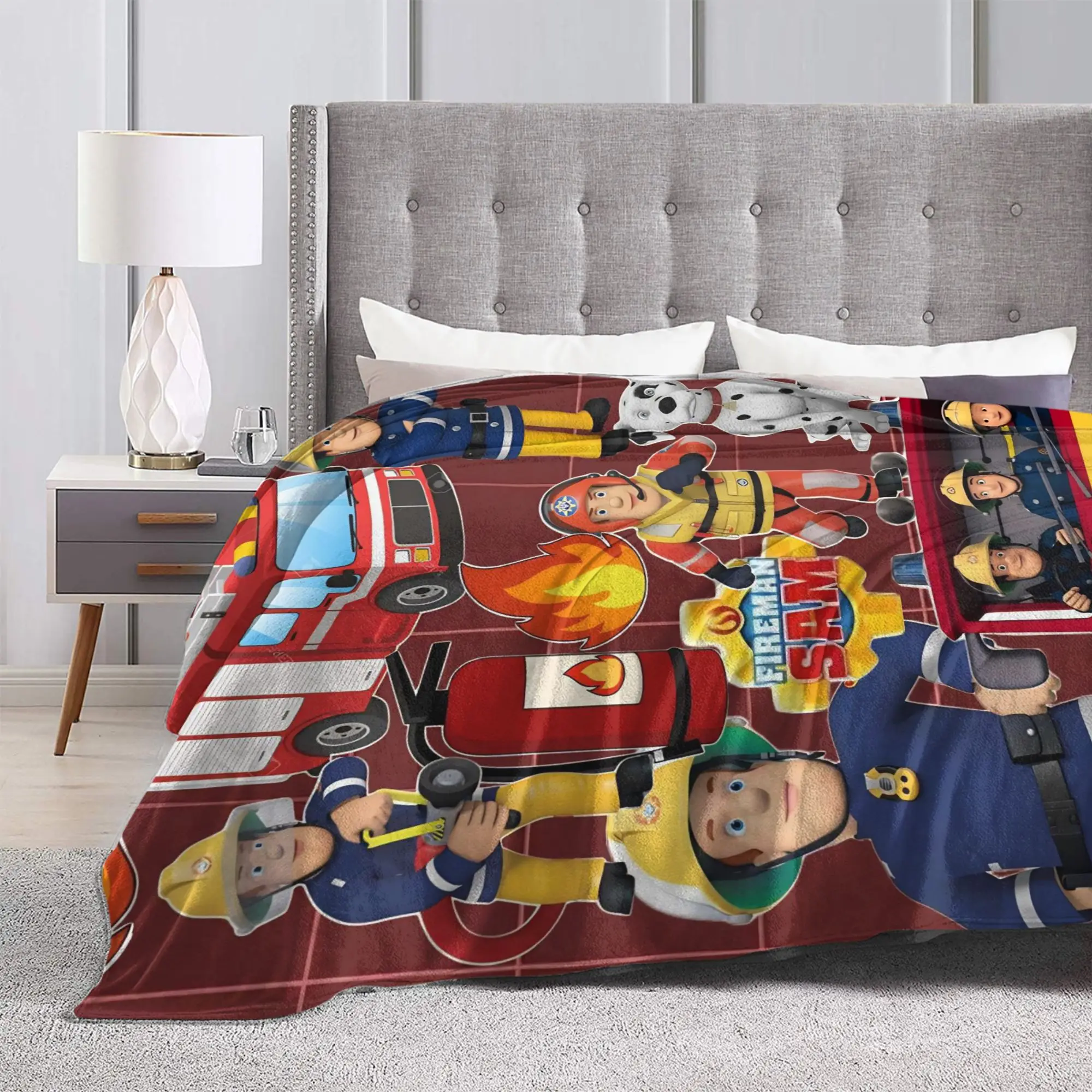 Fireman Sam Blankets Fleece Summer Air Conditioning Firefighters Cartoon  Multifunction Throw Blankets for Sofa Travel Bedspread