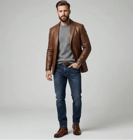 Calças jeans masculinas de algodão pesado com corte reto e cintura média.