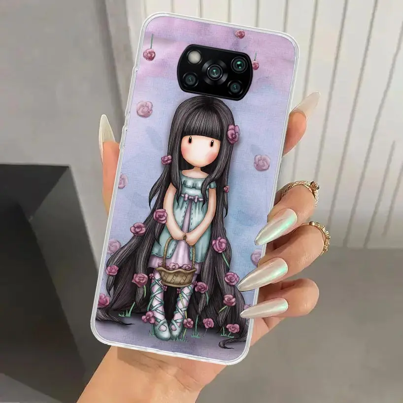 S-Santoro G-Gorjuss Cute Girls Phone Case for Xiaomi Poco X6 X5 X4 X3 Nfc F6 F5 F4 GT F3 F2 Pro F1 M5S M4 M3 5G Soft Funda Print