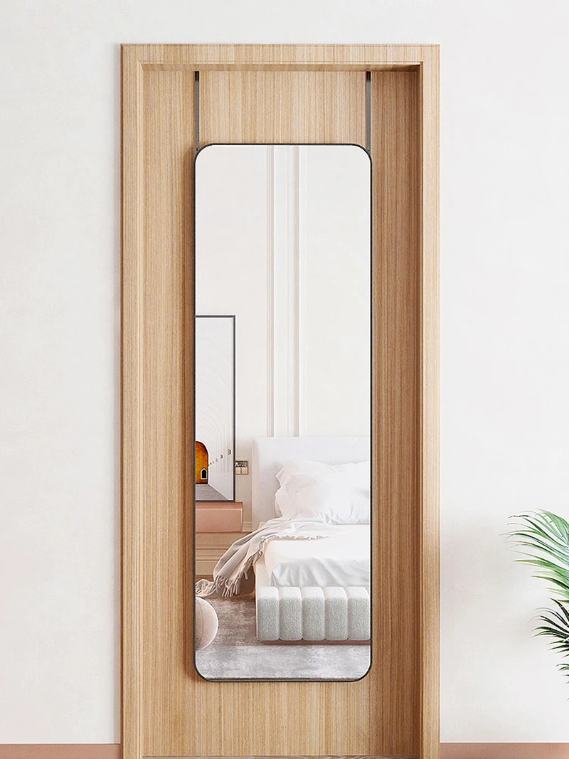 【Lifeideas】Full Length Mirror with Rounded Corners Door Hanging Black Mirror 37x147cm