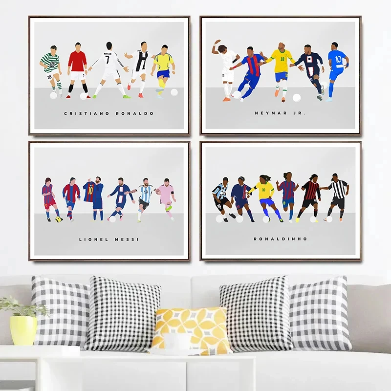 Soccer Sports Star Football Athlete Posters Canvas Printing Modern Minimalism Wall Art Picture for Living Room Home Decor Gifts