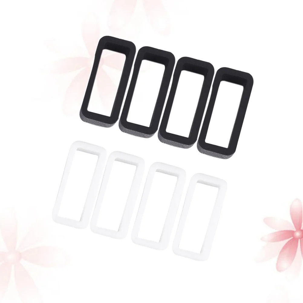 8 Uds. Anillo de silicona con cierre de correa de reloj Material Premium textura suave y cómoda se adapta a la mayoría de correas 18Mm negro blanco