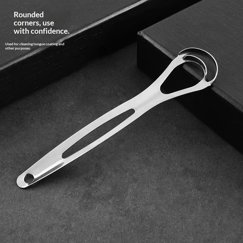 Stainless Steel Tongue Scraper Cleaner Scrapers Brush Tool Mouth Scraping Cleaning Adults Breath Tounge Oral Hygiene Care Tools