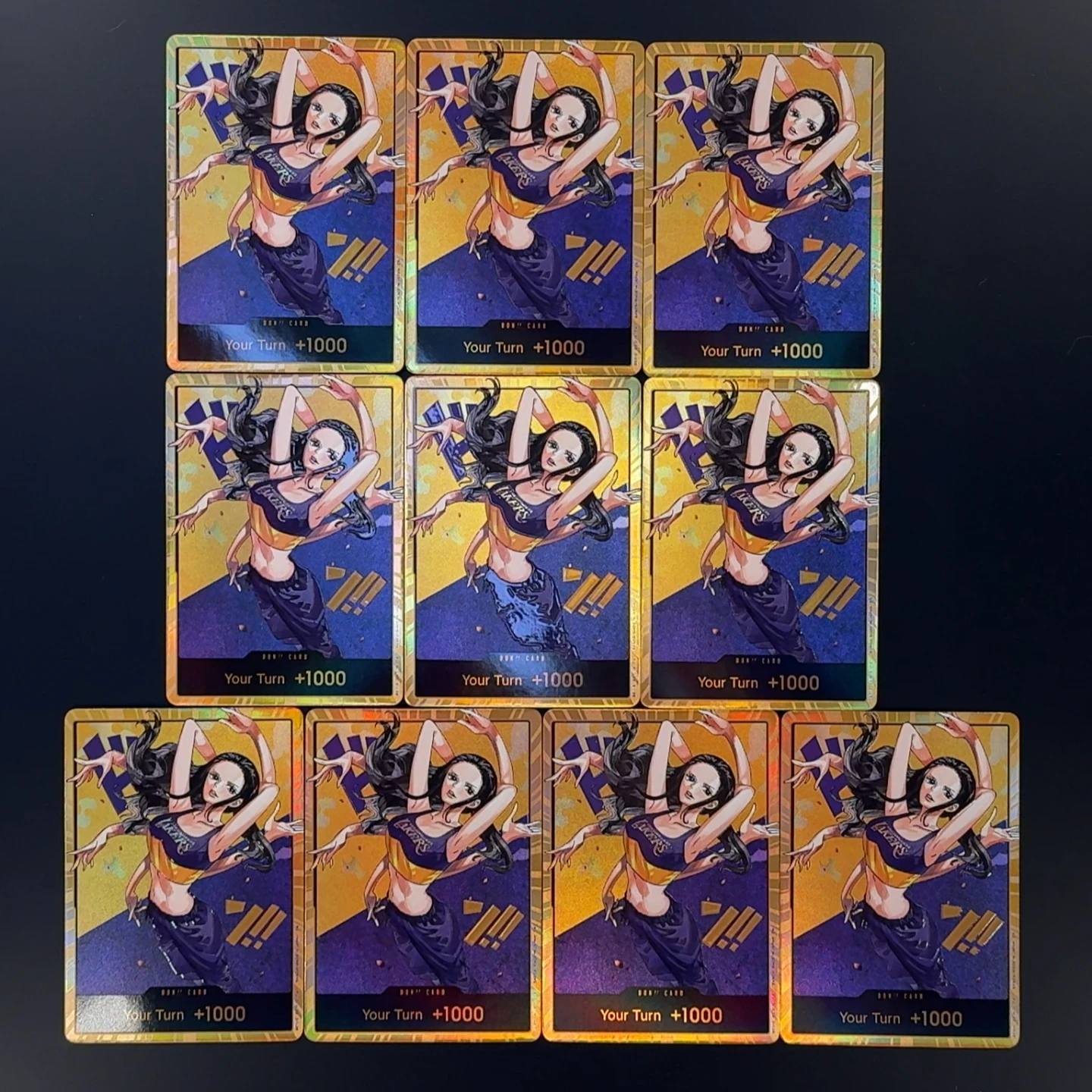 One Piece TCG OPCG English DON Card 3D Textured Straw Hat Crew X Lakers Luffy Zoro Nami Chopper Robin Anime Collectible Cards