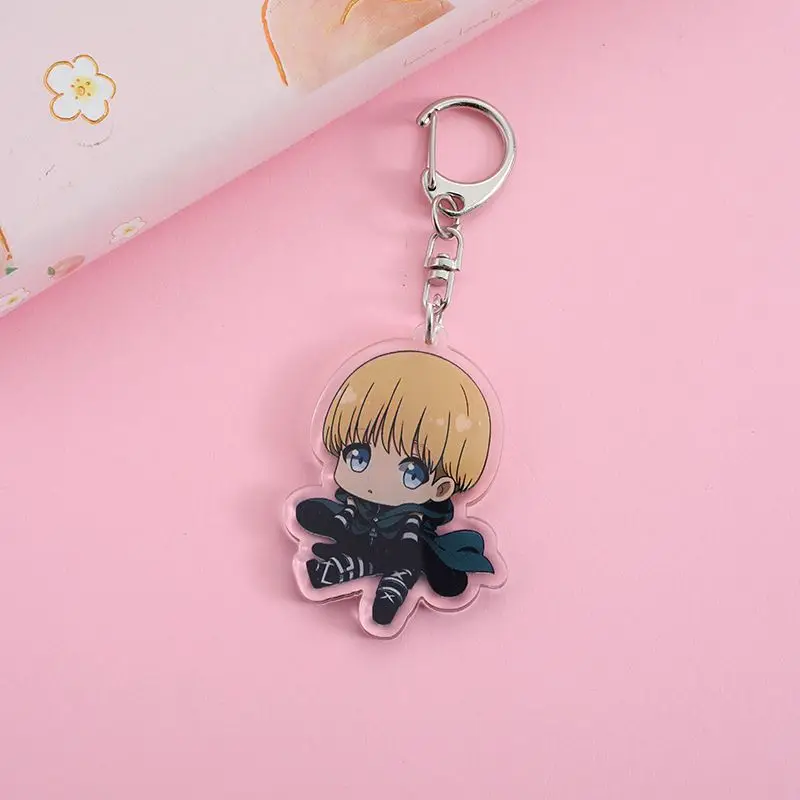 1/8Pcs Anime Attack on Titan Acrylic Car Keychain Cute Backpack Pendant Funny Bag Charms Accessories Decoration Holiday Gifts