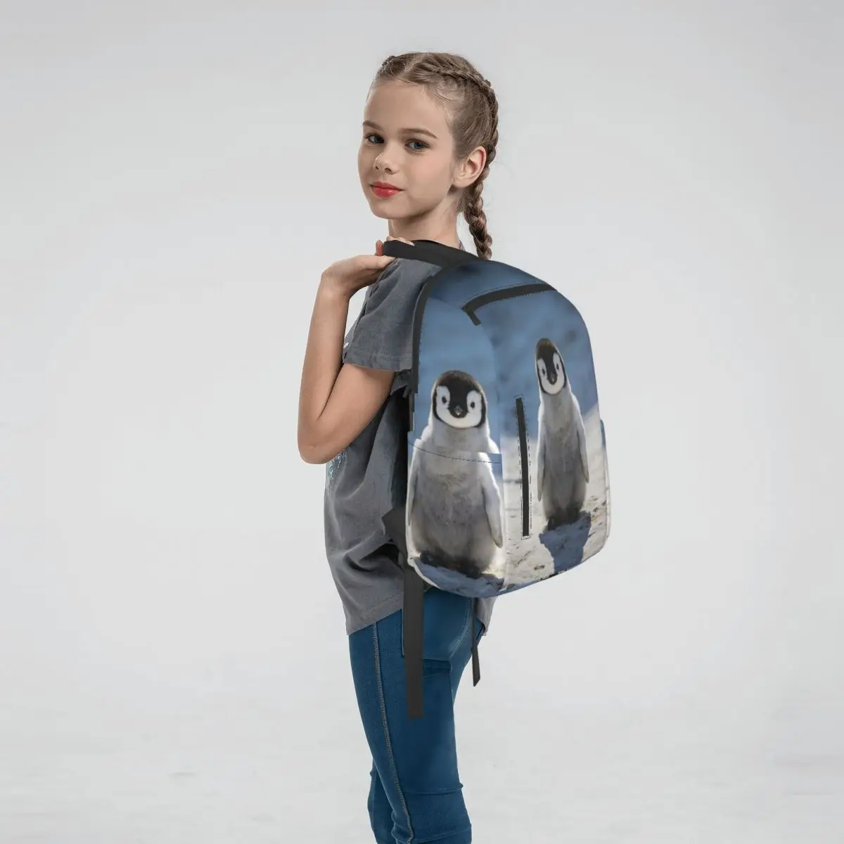Penguins In The Snow Backpack Daypack Boys Girls BookBag School Bag Shoulder Bags for Men Women