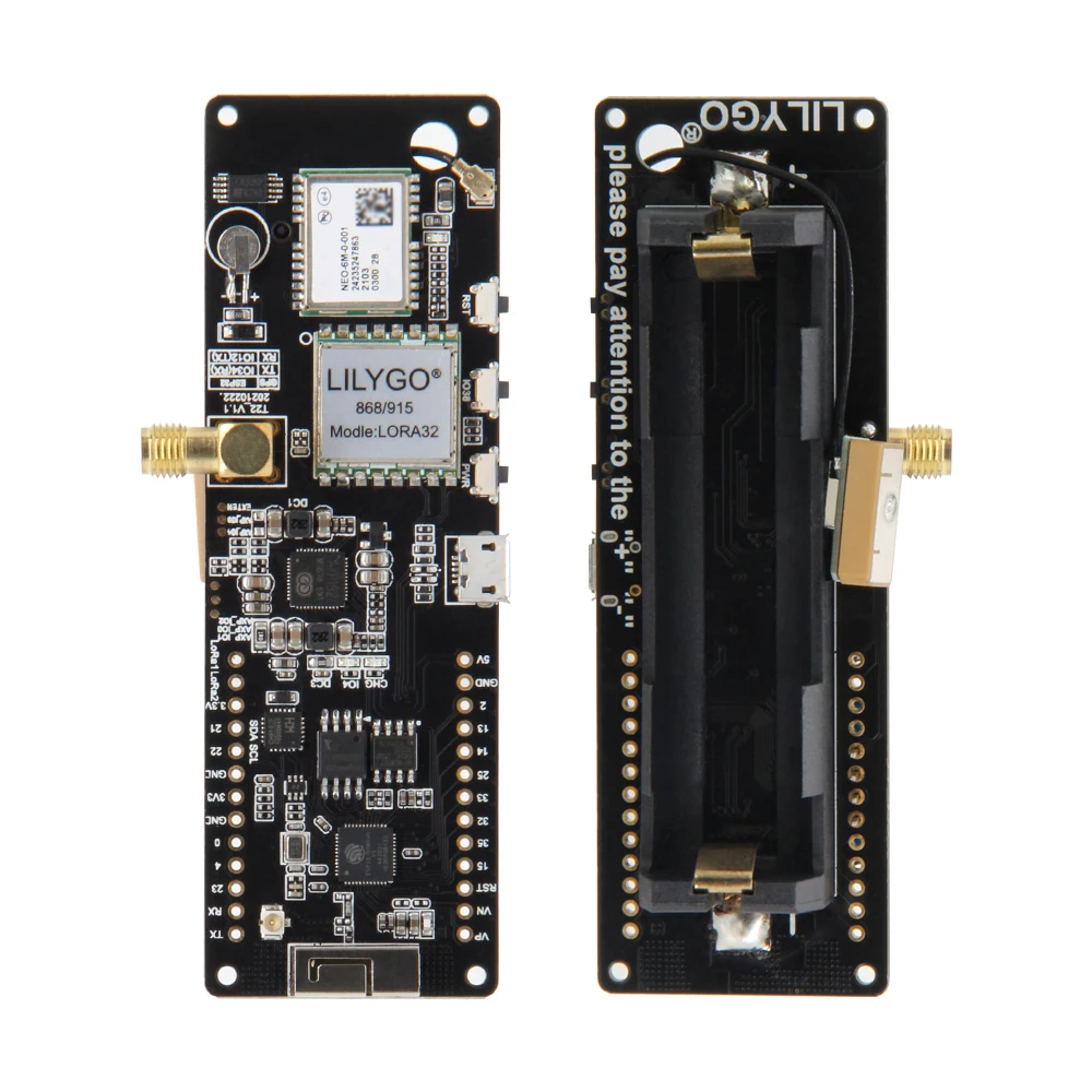 LILYGO® TTGO Meshtastic T-Beam V1.2 ESP32 LoRa Development Board 433MHz 868MHz 915MHz 923MHz WiFi BLE GPS OLED Display AXP2101