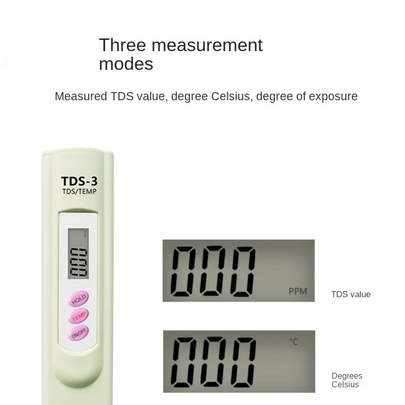 3-Key TDs-3 Water Quality Test Pen TDS Pen Good Quality Portable Water Quality Analyzer Degrees Celsius Degrees Fahrenheit