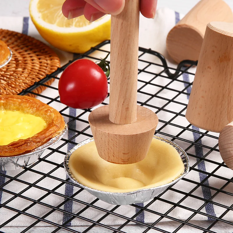 Wood Mini Tart Shaper Tart Tamper Double Side Wooden Pastry Tamper Pusher Decorating Tools baking  cooking gadgets