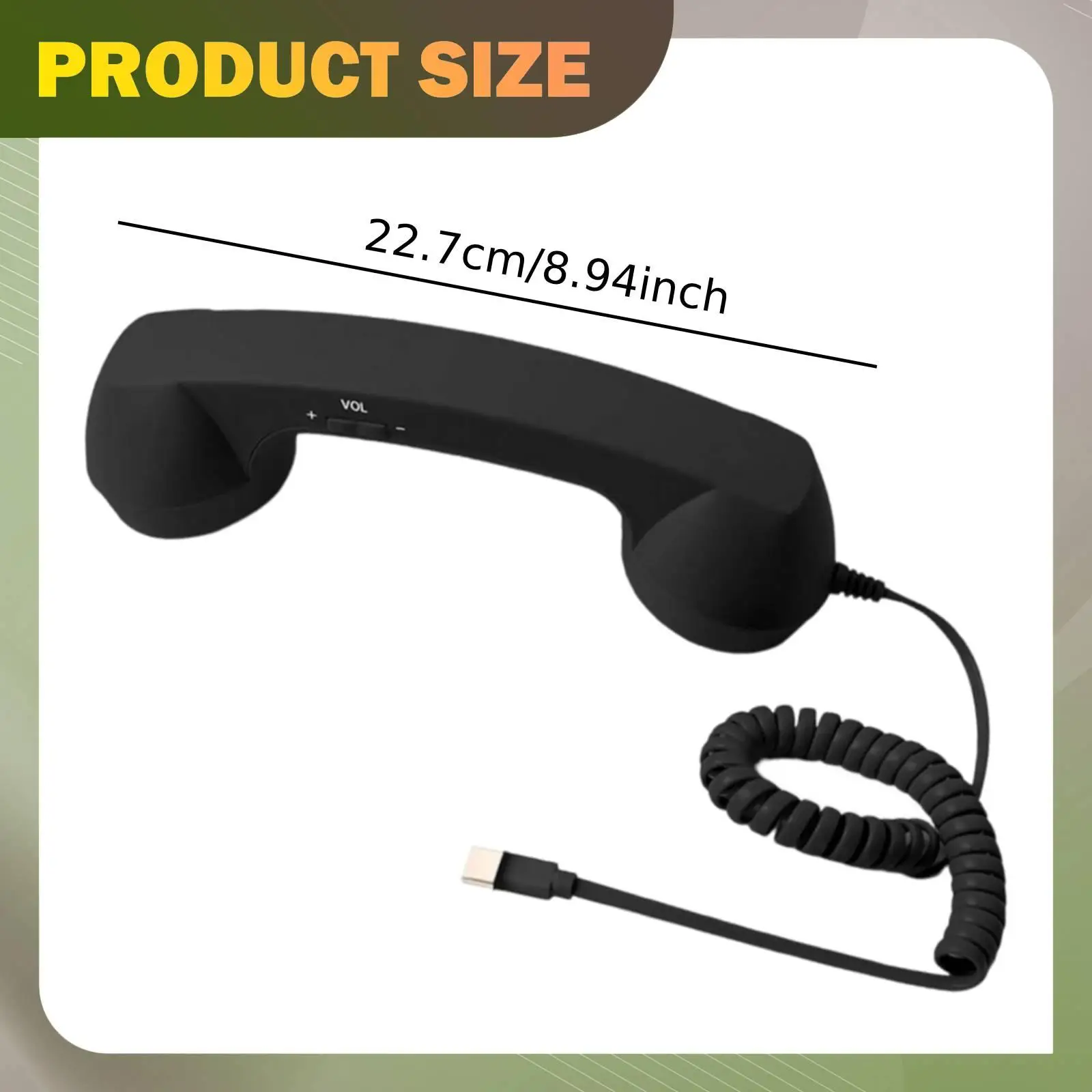Retro Cell Phone Handset Plastic Material Wired Telephone Receiver Analog Style for Phones and Communication Setups