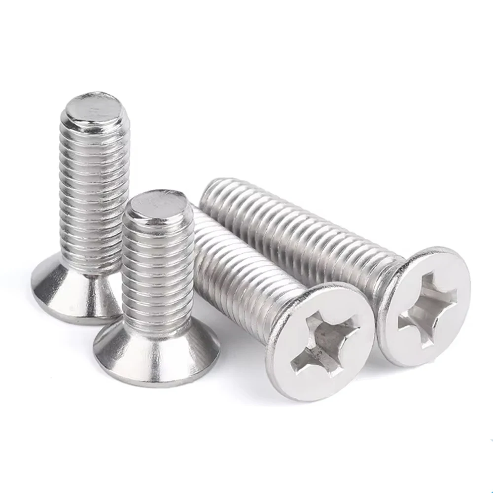 GB819 Cross Recessed Countersunk Screws, SUS304 Stainless Steel, 2#-8# UNC & 5/32-32 BSW
