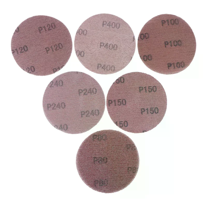 10Pcs 5 zoll Haken & Schleife Schleif Staub Freies Grid Schleif Papier 125mm Mesh Schleif Scheiben Anti-Blocking schleifen Schleifpapier Für Auto