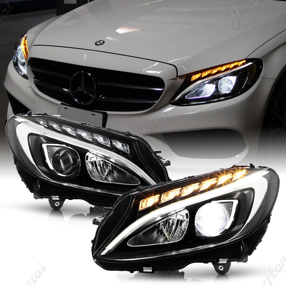 Headlight Assembly is Suitable For Mercedes-Benz C-class W205 original low headlights 14-18 C180 C200 C260 day running headlight