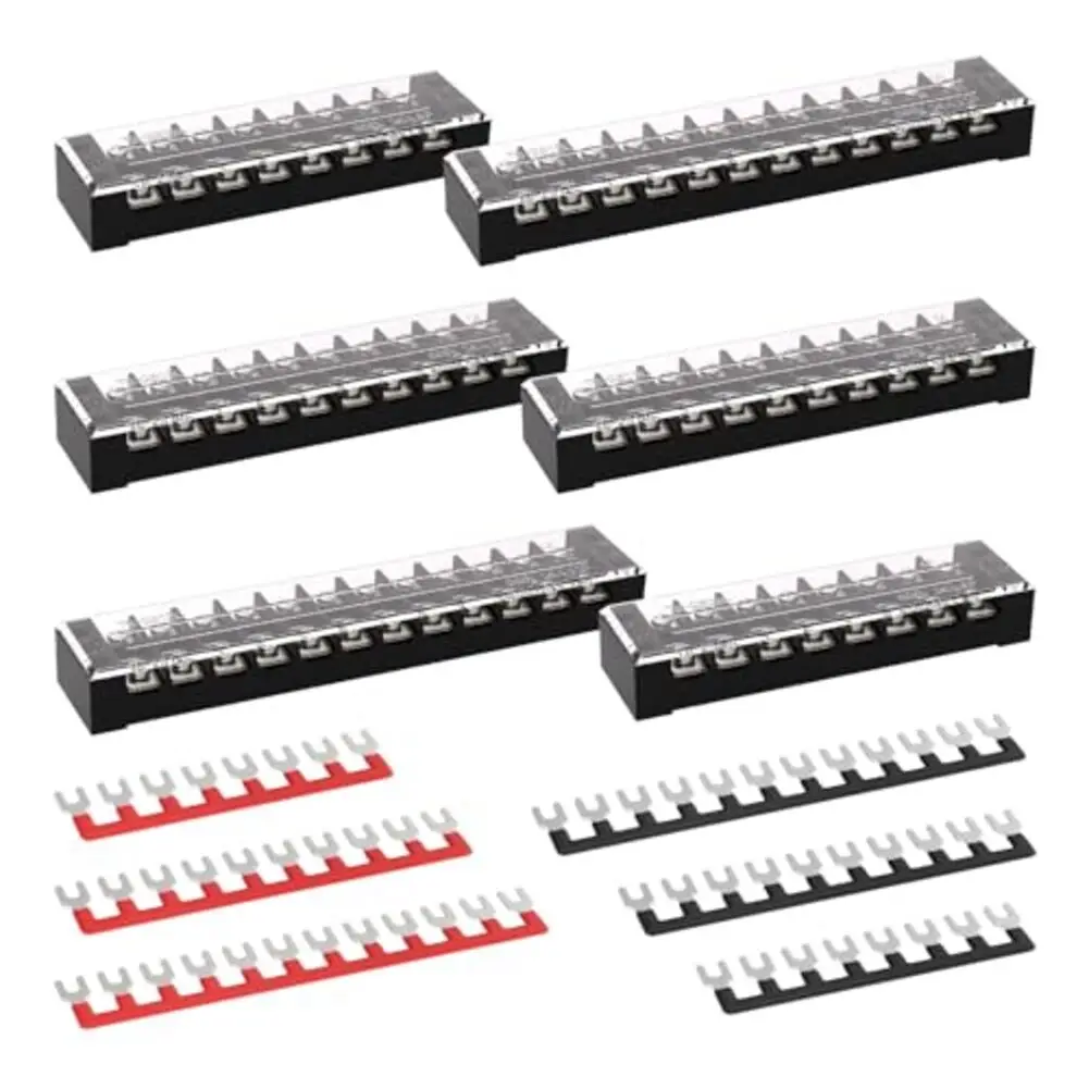 

For Connection Safety Double Row Terminals Screw Terminal Blocks 25A Terminal Block Strips Connector 25A Current Rating
