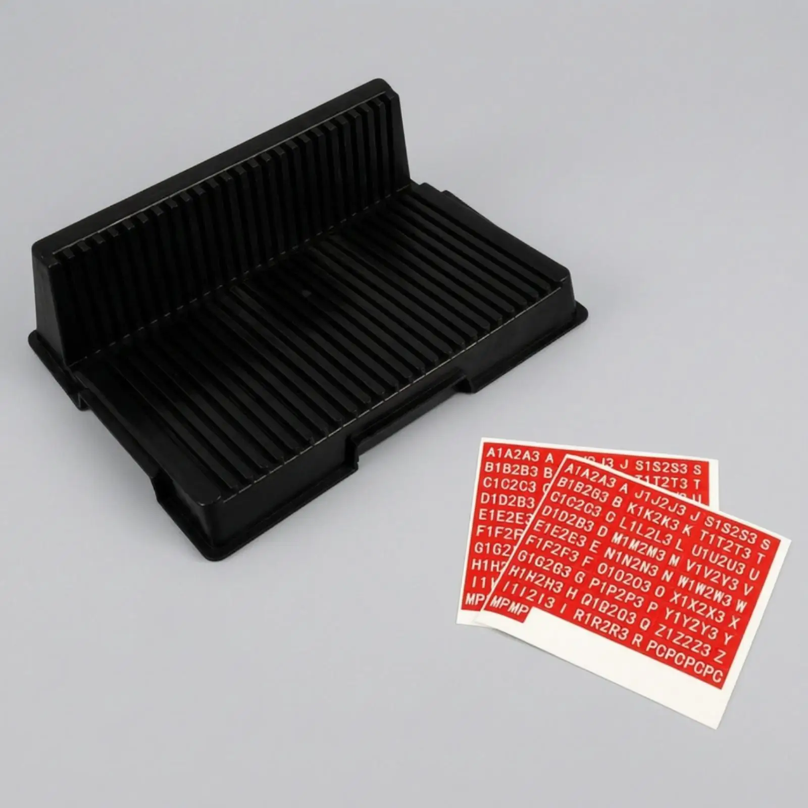 Assembly Storage Rack for Model Kits Plastic L Shaped Runner Organizer with 25 Slots and Sticker Labels for Hobby Bench