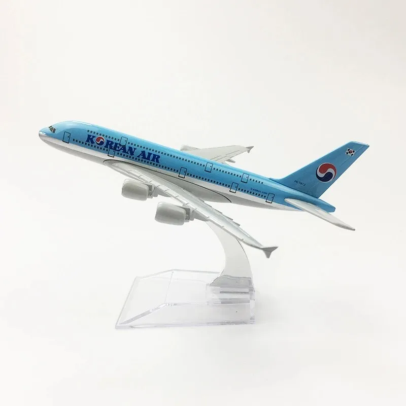 16CM Air-bus 380 Korean Airways A380 Plane Model Diecast Alloy Airplane Model Kit With Stand For Aviation Enthusiast Gift Or Pla